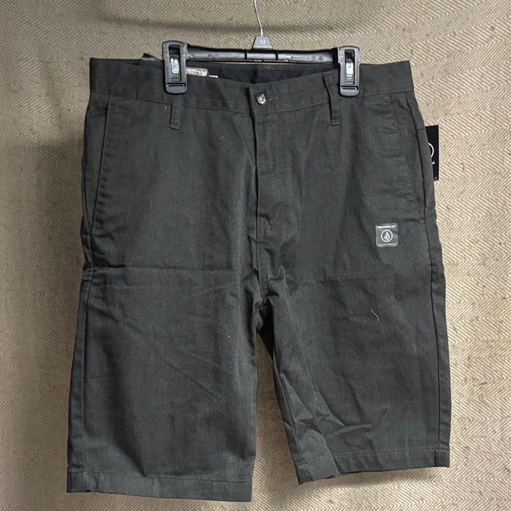 Volcom Men's Dark Gray Flat Front Shorts